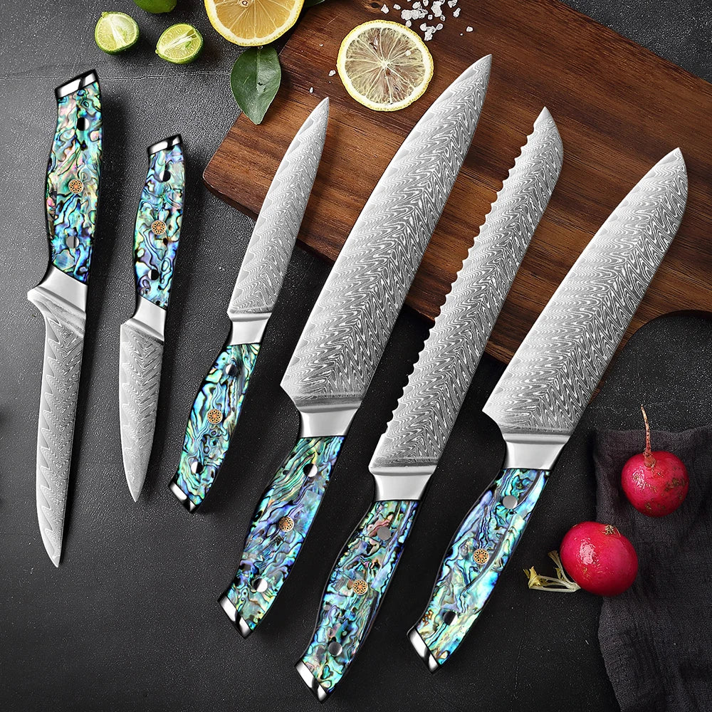 Premium Damascus Chef Knife Set