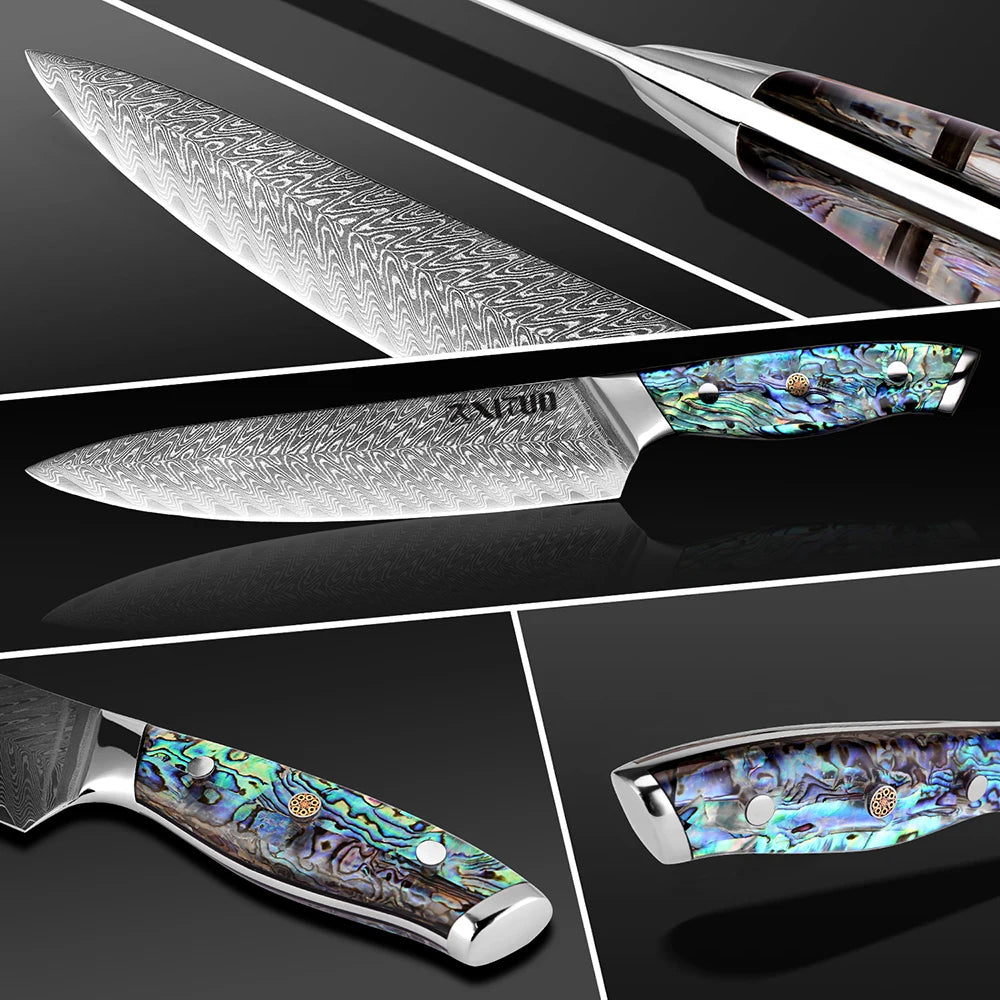 Premium Damascus Chef Knife Set